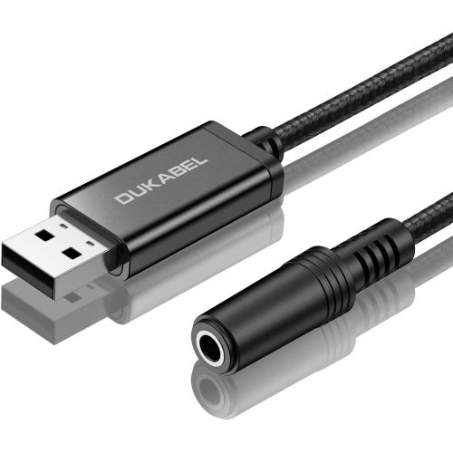  [아마존베스트]DuKabel ProSeries USB to 3.5mm Jack Audio Adapter, TRRS 4-Pole Mic-Supported USB to Headphone AUX Adapter Built-in Chip External Stereo Sound Card for PS4 PC and More [Metal Housin