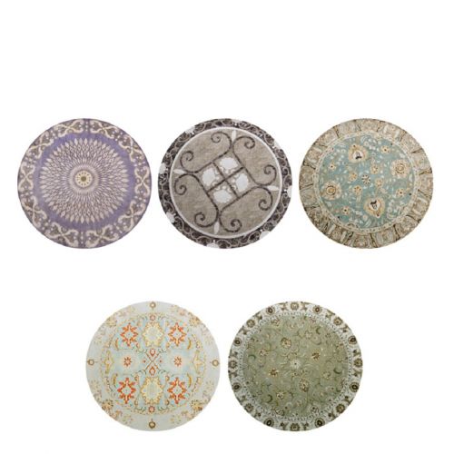  DULPLAY Indoor Area rug,Round Modern Carpet Retro pattern Sofa side Hanging baskets Children mat Home Bedroom Softer -C Diameter:180cm(71inch)