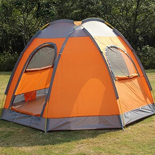  DULPLAY Outdoor Familienzelt Zelt Fuer Camping, Grosser Raum Hexagon Portable Belueftet Dauerhaft Uv-Schutz Wandern Reise