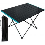 DUNCHATY Camping Table Portable Folding Camping Side Tables Aluminum Table Top with Carrying Bag, Waterproof Fold Up Lightweight Table for Picnic Camp Beach Outdoor BBQ Cooking, Travel Beac