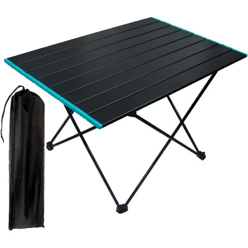  DUNCHATY Camping Table Portable Folding Camping Side Tables Aluminum Table Top with Carrying Bag, Waterproof Fold Up Lightweight Table for Picnic Camp Beach Outdoor BBQ Cooking, Travel Beac