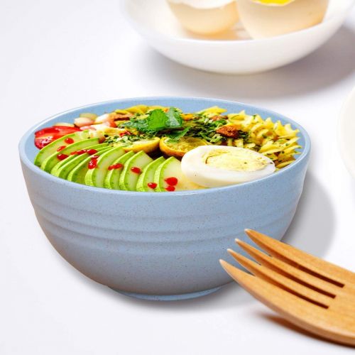  [아마존베스트]DUOLUV Unbreakable Cereal Bowls - 24 OZ Wheat Straw Fiber Lightweight Bowl Sets 4 - Dishwasher & Microwave Safe - for ,Rice,Soup Bowls