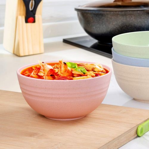  [아마존베스트]DUOLUV Unbreakable Cereal Bowls - 24 OZ Wheat Straw Fiber Lightweight Bowl Sets 4 - Dishwasher & Microwave Safe - for ,Rice,Soup Bowls