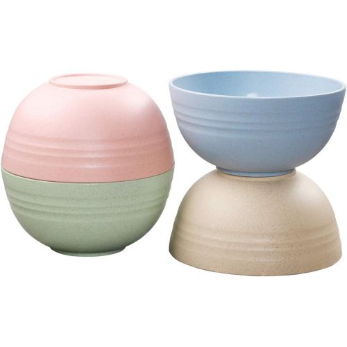  [아마존베스트]DUOLUV Unbreakable Cereal Bowls - 24 OZ Wheat Straw Fiber Lightweight Bowl Sets 4 - Dishwasher & Microwave Safe - for ,Rice,Soup Bowls