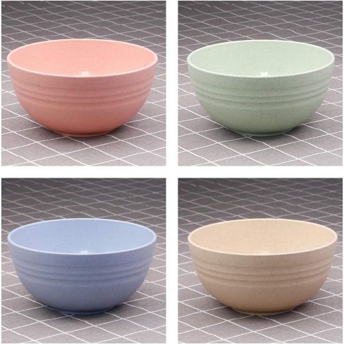  [아마존베스트]DUOLUV Unbreakable Cereal Bowls - 24 OZ Wheat Straw Fiber Lightweight Bowl Sets 4 - Dishwasher & Microwave Safe - for ,Rice,Soup Bowls