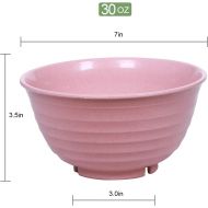 [아마존베스트]DUOLUV Unbreakable Cereal Bowls, (Brand) 30 OZ Lightweight Wheat Straw Bowl for Rice Noodle Soup Snack, Dishwasher & Microwave Safe - BPA Free (4 Pack)