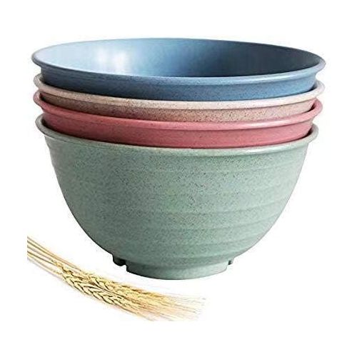  [아마존베스트]DUOLUV Unbreakable Cereal Bowls, (Brand) 30 OZ Lightweight Wheat Straw Bowl for Rice Noodle Soup Snack, Dishwasher & Microwave Safe - BPA Free (4 Pack)