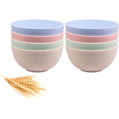  [아마존베스트]DUOLUV Unbreakable Cereal Bowls - 24 OZ Wheat Straw Fiber Lightweight Bowl Sets 8 - Dishwasher & Microwave Safe - for,Rice,Soup Bowls