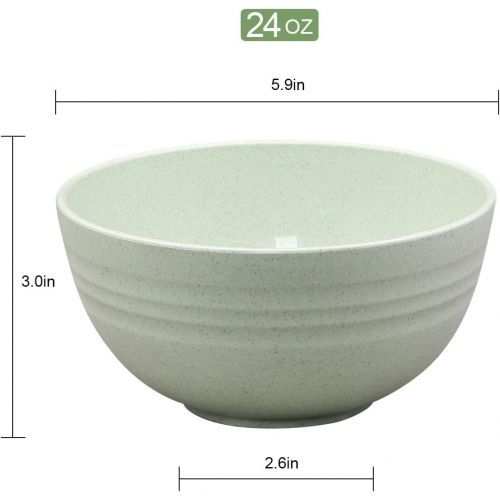  [아마존베스트]DUOLUV Unbreakable Cereal Bowls - 24 OZ Wheat Straw Fiber Lightweight Bowl Sets 8 - Dishwasher & Microwave Safe - for,Rice,Soup Bowls