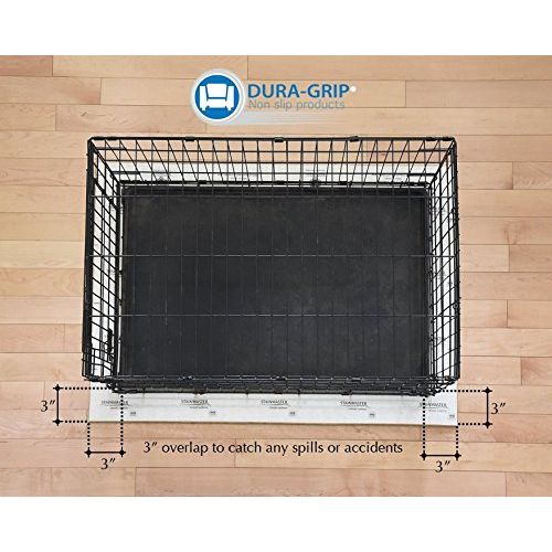  DURA-GRIP Floor Shield and Protector Under Pet Crates - MOISTURE RESISTANT - Protects Floors from spills & urine, use under pet crate to prevent slipping and damage