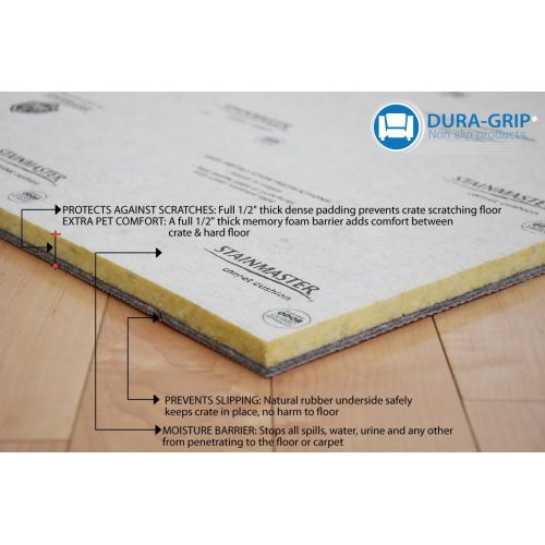  DURA-GRIP Floor Shield and Protector Under Pet Crates - MOISTURE RESISTANT - Protects Floors from spills & urine, use under pet crate to prevent slipping and damage