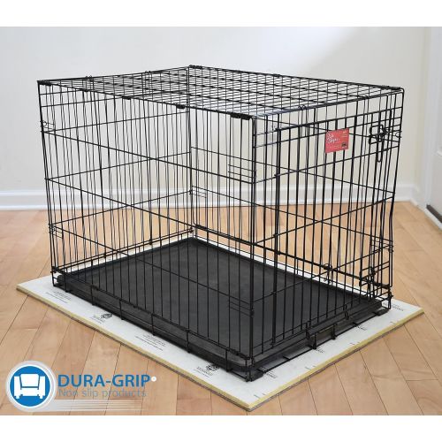  DURA-GRIP Floor Shield and Protector Under Pet Crates - MOISTURE RESISTANT - Protects Floors from spills & urine, use under pet crate to prevent slipping and damage