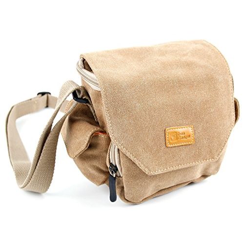  DURAGADGET Light Brown Medium Sized Canvas Carry Bag - Compatible with Fujifilm Instax Mini 9 | 210 | Mini 7S | Mini 25 | Mini 8 | Mini 90 & Mini 50s