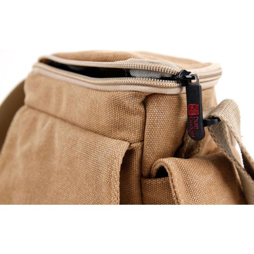  DURAGADGET Light Brown Medium Sized Canvas Carry Bag - Compatible with Fujifilm Instax Mini 9 | 210 | Mini 7S | Mini 25 | Mini 8 | Mini 90 & Mini 50s