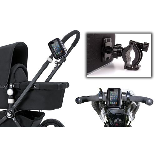  DURAGADGET Durable Splash Resistant Stroller Mount With Cover For GPS, Phone Or Childrens Toy - Mounts Onto Your Buggy!