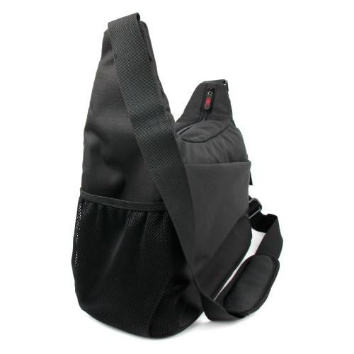  DURAGADGET Durable Shoulder Sling Bag in Black & Orange for The Dlodlo Glass H1, Glass V1 & D1 Virtual Reality Headsets