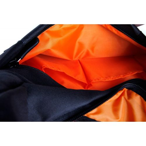  DURAGADGET Durable Shoulder Sling Bag in Black & Orange for The Dlodlo Glass H1, Glass V1 & D1 Virtual Reality Headsets