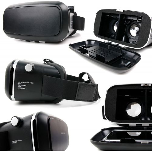  DURAGADGET Padded 3D Virtual Reality VR Headset Glasses - Compatible with The LG Stylus 2 Plus