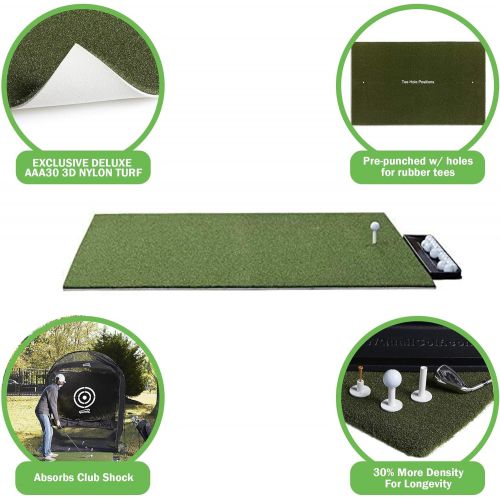  DURA-PRO DuraPRO Premium Residential Golf Mat - Premium Turf Indoor/Outdoor Mat - Golf Stance Mat for Pros & Beginners w/Golf Accessories (Golf Tray + 3 Rubber Golf Tees)