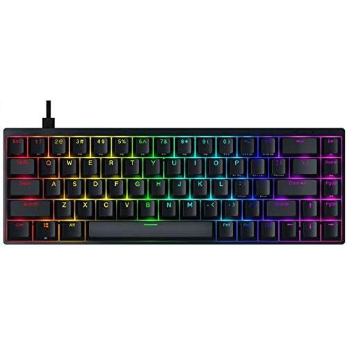 Durgod Hades 68 RGB Mechanical Gaming Keyboard - 65% Layout - Cherry Profile - NKRO - USB Type C - Aluminium Chassis (Gateron Yellow, Black PBT)