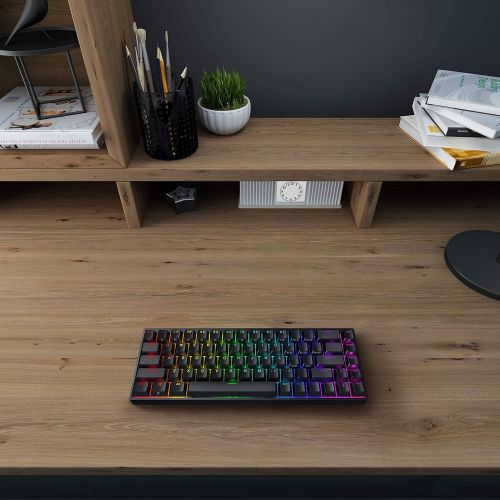  Durgod Hades 68 RGB Mechanical Gaming Keyboard - 65% Layout - Cherry Profile - NKRO - USB Type C - Aluminium Chassis (Gateron Yellow, Black PBT)