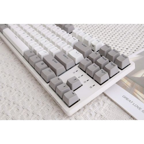  DURGOD Typewriter Mechanical Keyboard Cherry MX Red Switches Type C Interface Tenkeyless 87 Keys (with Dust Cover) for TypistOffice (Space Grey)