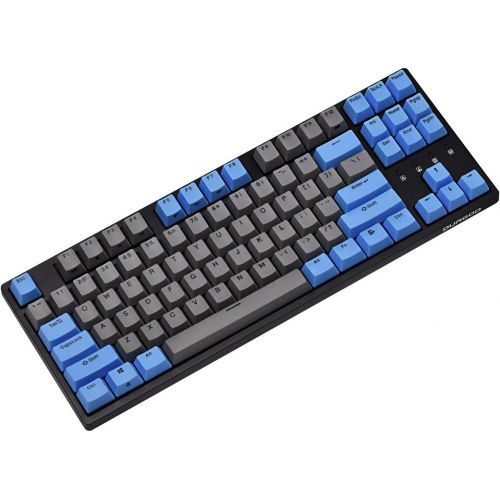  DURGOD Mechanical Gaming Keyboard with Cherry MX Blue Switch USB C Interface Tenkeyless 87 Keys PBT Keycaps (Anti-Ghosting) for Gamer (White)