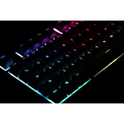  DURGOD Mechanical Gaming Keyboard with Cherry MX Blue Switch USB C Interface Tenkeyless 87 Keys PBT Keycaps (Anti-Ghosting) for Gamer (White)