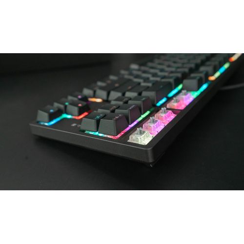  DURGOD Mechanical Gaming Keyboard with Cherry MX Blue Switch USB C Interface Tenkeyless 87 Keys PBT Keycaps (Anti-Ghosting) for Gamer (White)