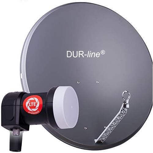  [아마존베스트]-Service-Informationen DUR-line 1 participant set  quality aluminium satellite complete system  select 85 cm / 90 cm mirror / bowl anthracite + single LNB  for 1 receiver/TV [latest technology, DVB-S2