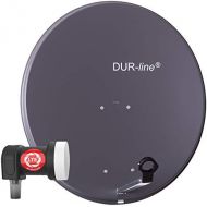 [아마존베스트]-Service-Informationen DUR-line MDA 80 Anthracite Digiatale 1 Subscriber Satellite Dish Complete System with Ultra Single LNB [Camping, Astra 19.2°, DVB-S/S2, Full HD, 4K, 3D]