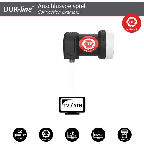  [아마존베스트]-Service-Informationen DUR-line MDA 80 Anthracite Digiatale 1 Subscriber Satellite Dish Complete System with Ultra Single LNB [Camping, Astra 19.2°, DVB-S/S2, Full HD, 4K, 3D]