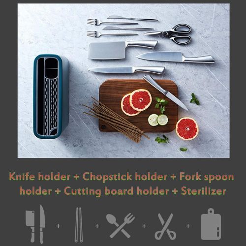 DUTUI Knife Holder Chopping Board Cutlery Tableware Cleaner, Small Household Drying Chopping Board Cutlery Organizer, One-Key Start, 316X282x111mm