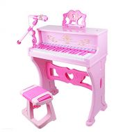 DUWEN-electronic organ DUWEN Childrens Keyboard Plastic Piano Toy With Microphone Beginners Entry (Color : Pink)