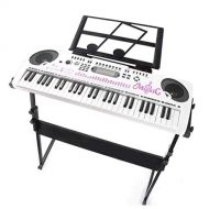 DUWEN-electronic organ DUWEN Childrens Keyboard 6-10 Years Old Self-study Tutorial Beginner Zero Foundation 7-8 Years Old Deluxe Edition (with USB Player + Piano Stand) (Color : White)