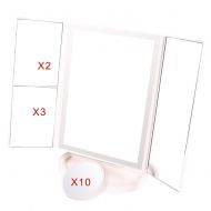 DUcare Vanity Mirror 21 LED lighted Makeup Mirror With 10x+1x/2x/3x Magnification Trifold Touch...