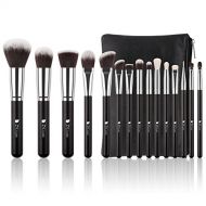 [아마존핫딜]DUcare Makeup Pinsel Set 15 Stueck Schwarz Gesicht Professionelles Foundation Lidschatten Kosmetik Brushes Kit mit Tasche