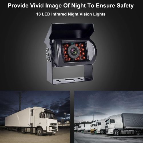  [아마존베스트]DVKNM Upgrade Dual Backup Camera Monitor Kit,7-inch LCD1280X720P HD,IP69 Waterproof Rearview Reversing Rear View Camera Reversing Monitor Truck/Semi-Trailer/Box Truck/RV  HD Trans