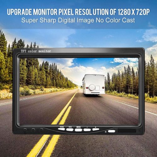  [아마존베스트]DVKNM Upgrade Dual Backup Camera Monitor Kit,7-inch LCD1280X720P HD,IP69 Waterproof Rearview Reversing Rear View Camera Reversing Monitor Truck/Semi-Trailer/Box Truck/RV  HD Trans