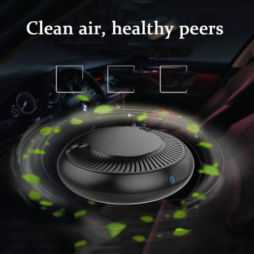  DW&HX Black Mini Car Air Purifier, Car air freshener,Portable Car Aromatherapy, Ionizer, Ionic Air Purifier|Removes Pollen, Smoke, Bad Smell,Formaldehyde and Odors - Ideal for Auto