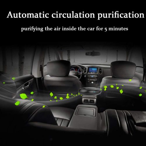  DW&HX Black Mini Car Air Purifier, Car air freshener,Portable Car Aromatherapy, Ionizer, Ionic Air Purifier|Removes Pollen, Smoke, Bad Smell,Formaldehyde and Odors - Ideal for Auto