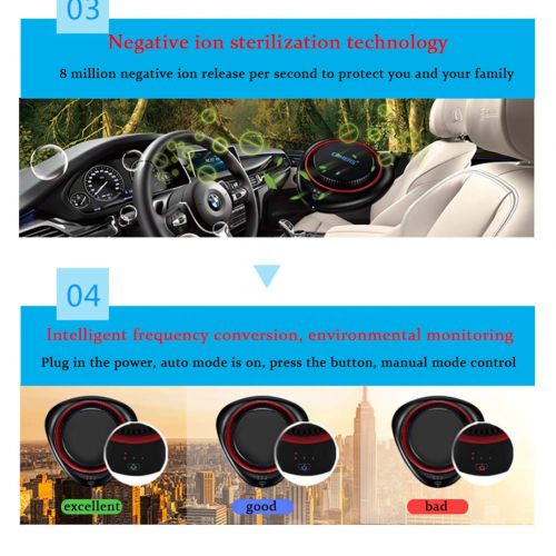  DW&HX Black Ionizer Car Air Purifier, Car air freshener, Ionizer, Ionic air Purifier|Removes Pollen, Smoke, Bad Smell and Odors - Ideal for Automobile or rv and car Gift-Black 1881