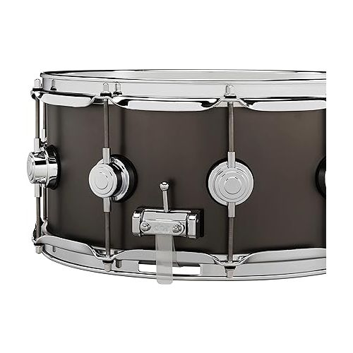  DW Collector's Series Metal Snare Drum - 6.5 x 14 inch - Satin Black Over Brass