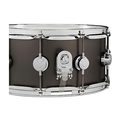  DW Collector's Series Metal Snare Drum - 6.5 x 14 inch - Satin Black Over Brass