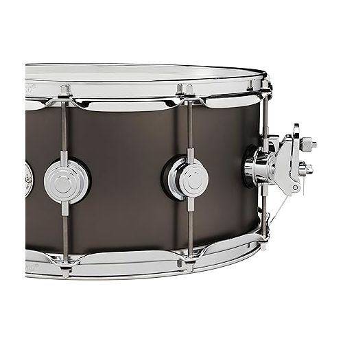  DW Collector's Series Metal Snare Drum - 6.5 x 14 inch - Satin Black Over Brass