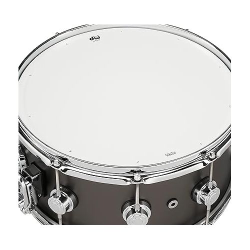  DW Collector's Series Metal Snare Drum - 6.5 x 14 inch - Satin Black Over Brass