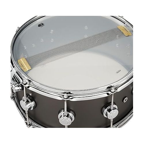  DW Collector's Series Metal Snare Drum - 6.5 x 14 inch - Satin Black Over Brass