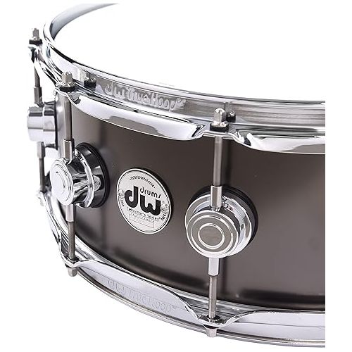  DW Collector's Series Metal Snare Drum - 5.5 x 14 inch - Satin Black Over Brass