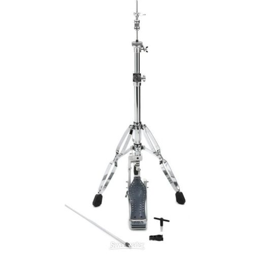  DW DWCPMDDHH3XF MDD Machined Direct Drive Hi-hat Stand with Extended Footboard - Polished - 3-leg