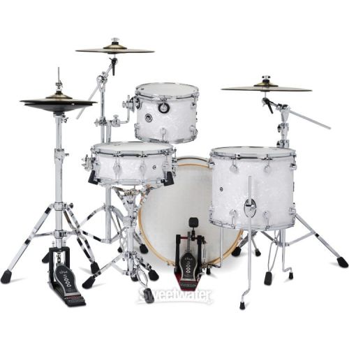  DW DWe 4-piece Drum Kit Bundle - White Marine Pearl FinishPly